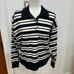 La Ligne New York Monochrome Striped Knit Top sweatshirt feel